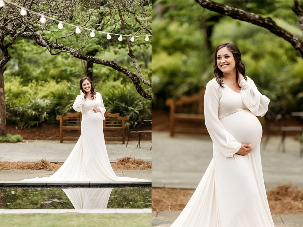 Beautiful mama in maternity picture at the Birmingham Botanical Gardens